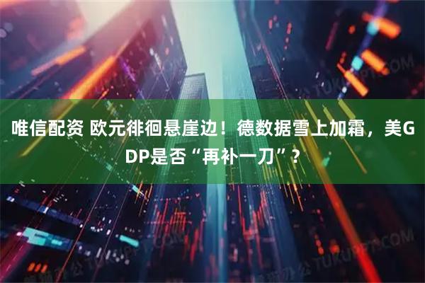 唯信配资 欧元徘徊悬崖边！德数据雪上加霜，美GDP是否“再补一刀”？